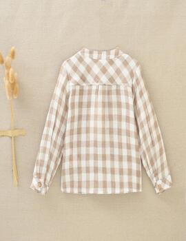 Camisa Dadati Cuadros Beige Para Bebé