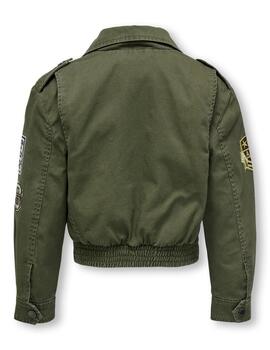 Cazadora Only Militar Verde Para Niña