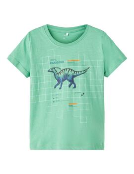Camiseta Name it Dino Verde Para Niño