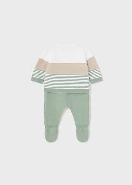 Conj. polaina tricot Aqua Para Bebè