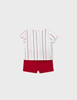 Conj. Mayoral  Pantalon Corto Camisa Rojo Para Bebé
