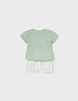 Conj. Mayoral Pantalon Corto Plana Verde Para Bebé