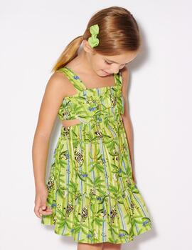 Vestido Mayoral Estampado Verde Para Niña