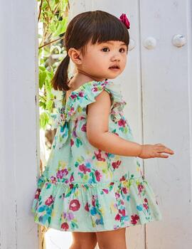 Vestido Mayoral Flores Agua Para Bebé