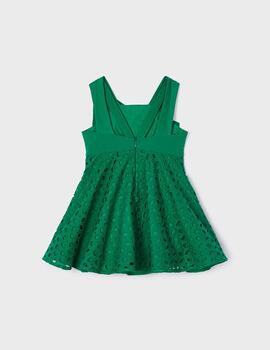 Vestido Mayoral Perforado Verde Para Chica