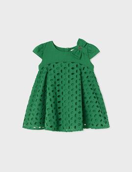 Vestido Mayoral Perforado Verde Para Bebe