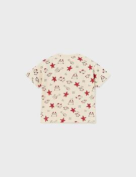Camiseta Mayoral M/C Estampado Rojo Para  Bebè