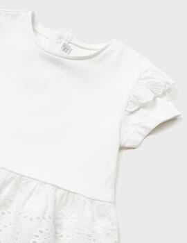 Camiseta Mayoral Perforada Blanca Para Bebé
