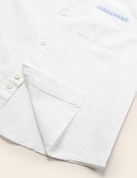 Conj. Mayoral Camisa Lino Celeste Para Bebè