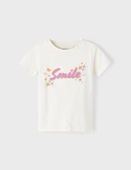 Camiseta Name it Smile Cruda Para Niña