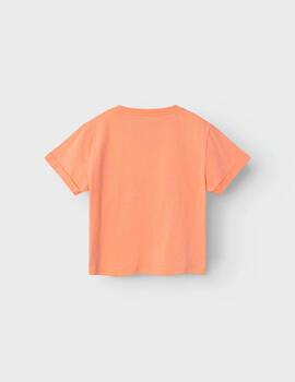 Camiseta Name it Flor Naranja Para Chica