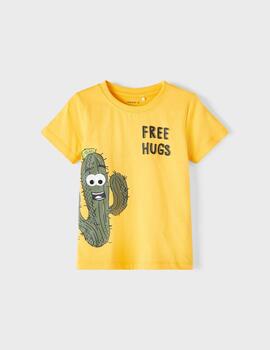 Camiseta Name It Free Hugs Amarilo Para Niño