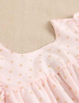 Vestido Dadati Lunares Rosa Para Niña