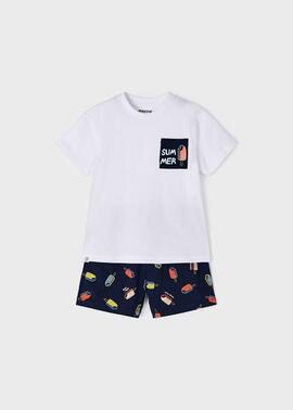 Pijama Mayoral Manga Corta Marino Para Niño