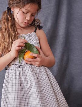 Vestido Dadati Cuadros Negro Para Niña