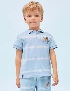 Polo Mayoral Palmeras Azul Para Niño