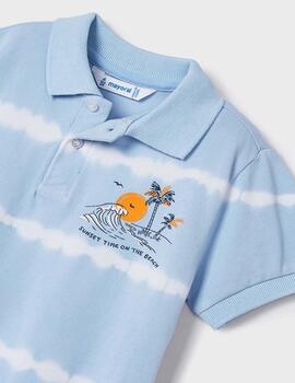 Polo Mayoral Palmeras Azul Para Niño