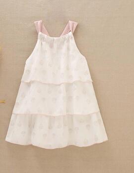 Vestido Dadati Blanco Con Globos Para Niña