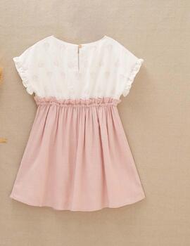 Vestido Dadati Rosa Combinado Para Niña