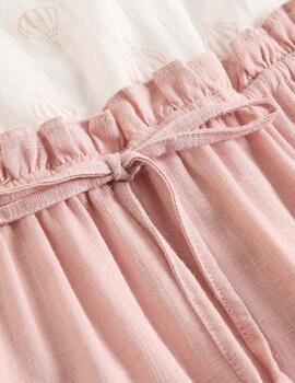 Vestido Dadati Rosa Combinado Para Niña
