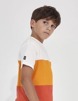 Camiseta Mayoral Bloque Naranja Para Chico