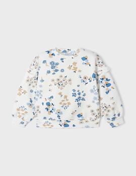 Sudadera Mayoral FLores Crudo Para Niña