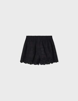 Short Mayoral Perforado Negro Para Niña