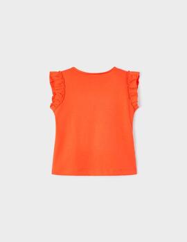 Camiseta Mayoral Tirantes Bordado Naranja Para Niña