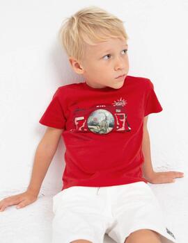 Camiseta Mayoral Dino Roja Para Niño