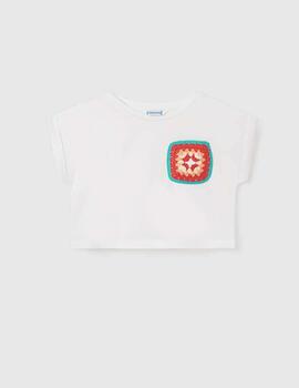 Camiseta Mayoral M/C Bordado Crudo Para Niña