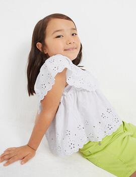 Blusa Mayoral Bordadpo Blancon Para Niña