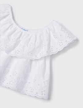 Blusa Mayoral Bordadpo Blancon Para Niña