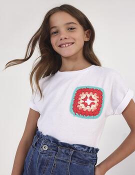 Camiseta Mayoral Crochet Blanca Para Chica