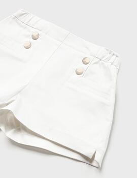 Pantalon Mayoral Corto Saten Blanco Para Bebè