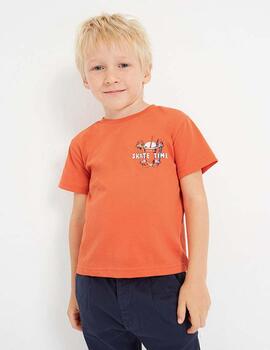 Camiseta Mayoral Skate Naranja Para Niño