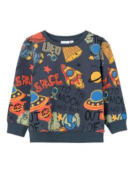 Sudadera Name it Space Marino Para Niño