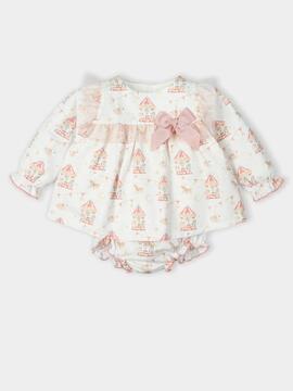 Vestido Mac-Ilusión Carrousel Rosa Para Bebé
