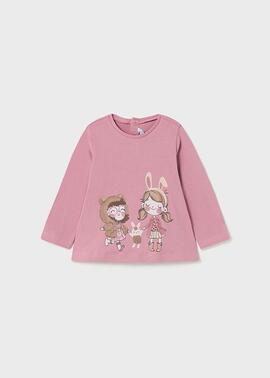 Camiseta Mayoral Rosa Rubor Para Bebè