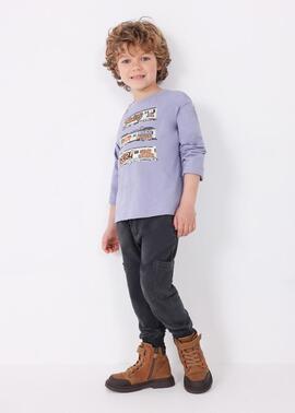 Camiseta Mayoral m/l Urban Violeta Para Niño
