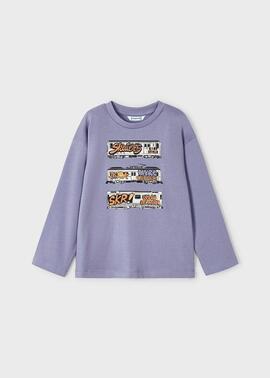 Camiseta Mayoral m/l Urban Violeta Para Niño