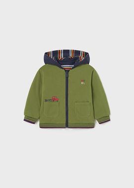 Sudadera Mayoral Reversible Rayas Verde Para Bebè