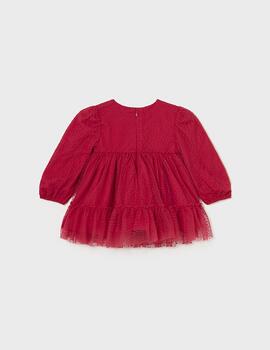 Vestido Mayoral Tul Rojo Para Bebé