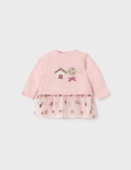 Vestido Mayoral Tul Rosa Para Bebé