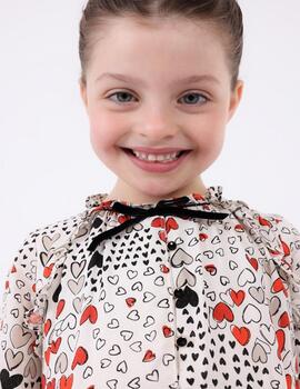 Vestido Mayoral Estampado Corazones Para Niña