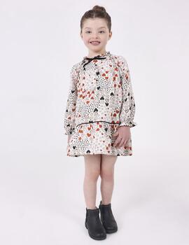 Vestido Mayoral Estampado Corazones Para Niña