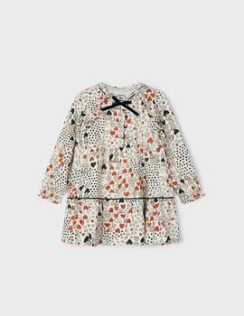 Vestido Mayoral Estampado Corazones Para Niña