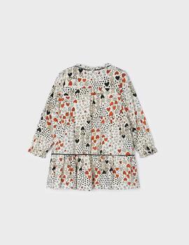 Vestido Mayoral Estampado Corazones Para Niña