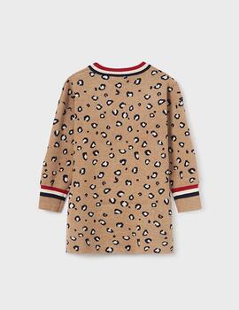 Vestido Mayoral Punro Estampado Camel Para Niña