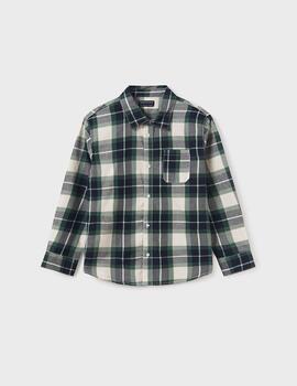 Camisa Mayoral M/L Cuadros Menta Para Niño