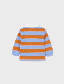 Polo Mayoral Rayas Naranja Para Bebé